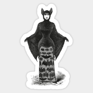 Victorian Bat Woman | Victorian Halloween Costume | Victorian Bat Costume | Sticker